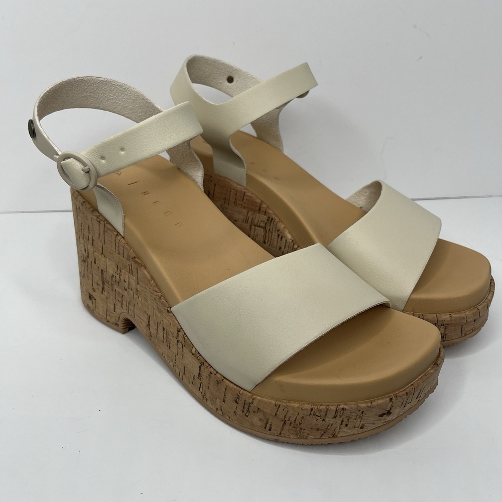 Reef Sunset Sayulita Chunky Platform Sandals Cream Women's 8.5 Beach - Picture 4 of 11